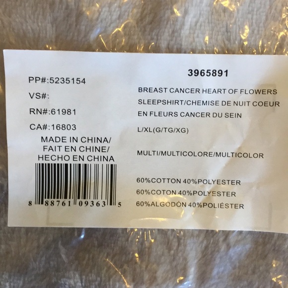 Avon Breast Cancer Heart of Flowers Sleepshirt - Picture 5 of 5